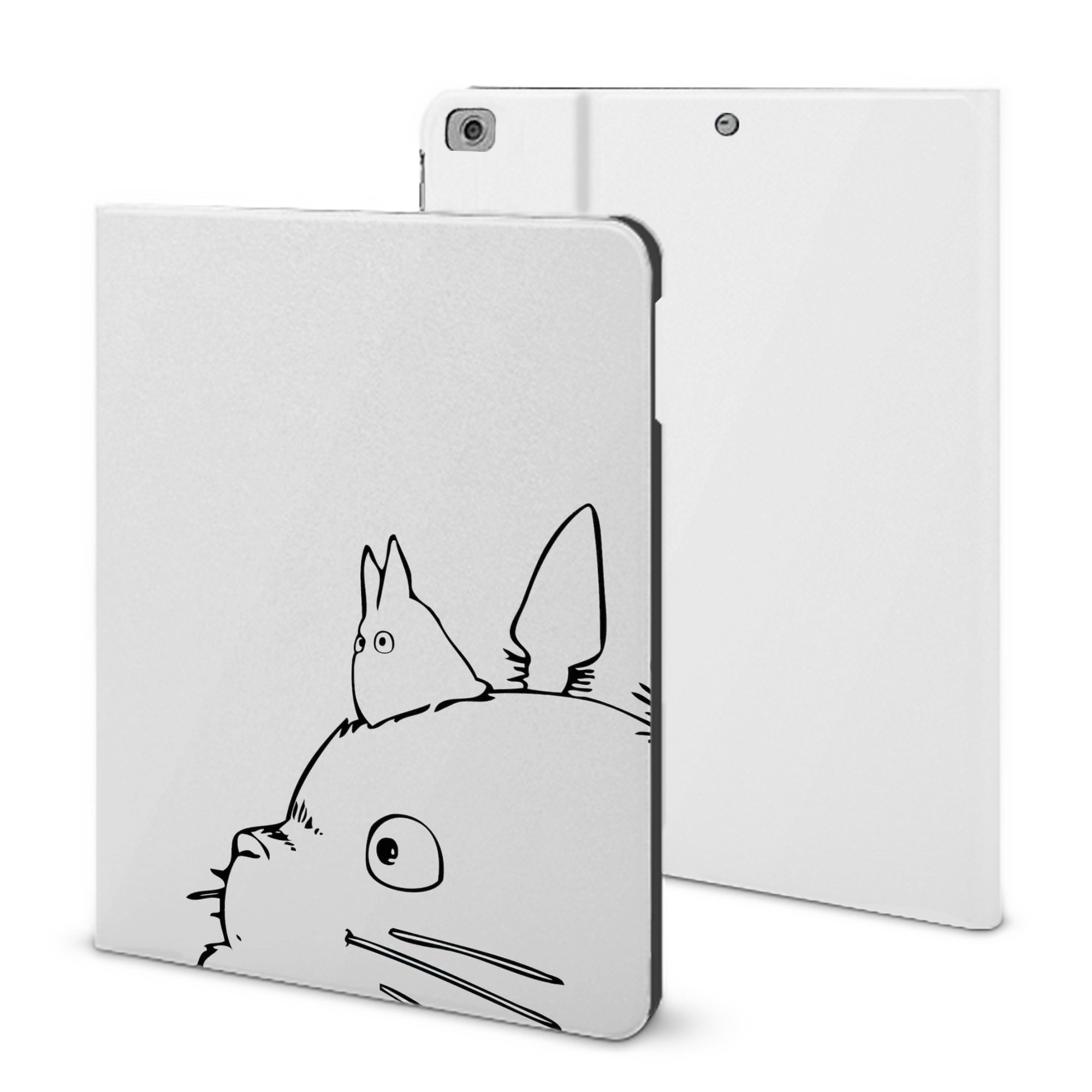 （画像用） となりのトトロ 草壁メイ 草壁サツキ My Neighbor Totoro Satsuki Kusakabe Mei Kusakabe IPad ケース ブック型 PUレザー TPU 耐衝撃 軽量 薄型 ペン収納なし 全面保護 IPad 各モデル対応